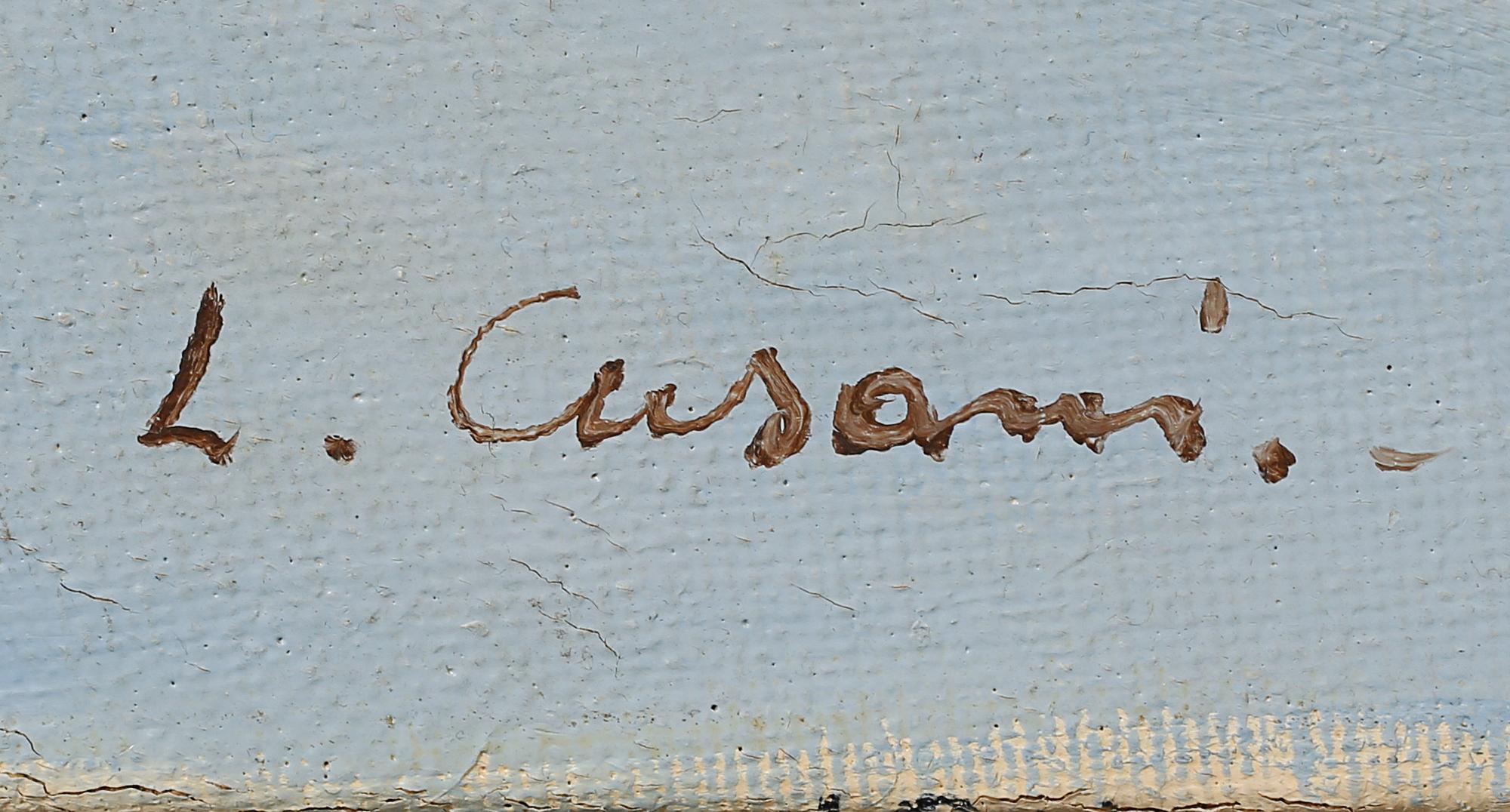 OKÄND KONSTNÄR, olja på duk, signerad L. Cusani.