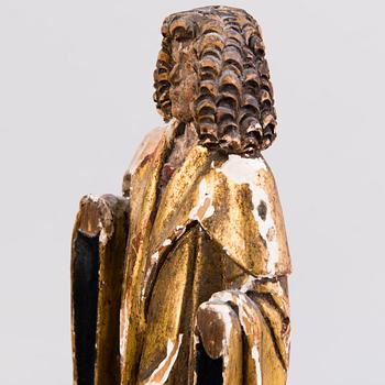 TWO SCULPTURES, painted wood, 18th century.