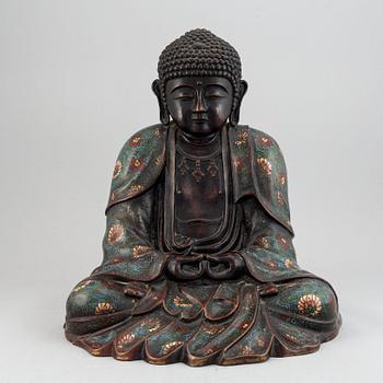 A large cloisonné and bronze buddha, presumably China, 20th Century.