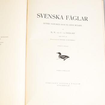 a set of three "Svenska fåglar" books by VON WRIGHT M, W & F, stockholm 1927-1929.