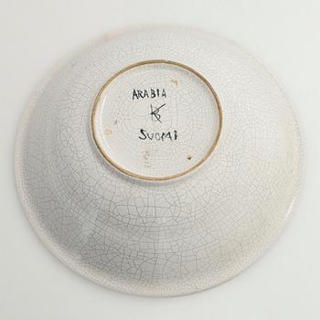 Birger Kaipiainen, malja, signeerattu Arabia BK Suomi. 1940-luku.