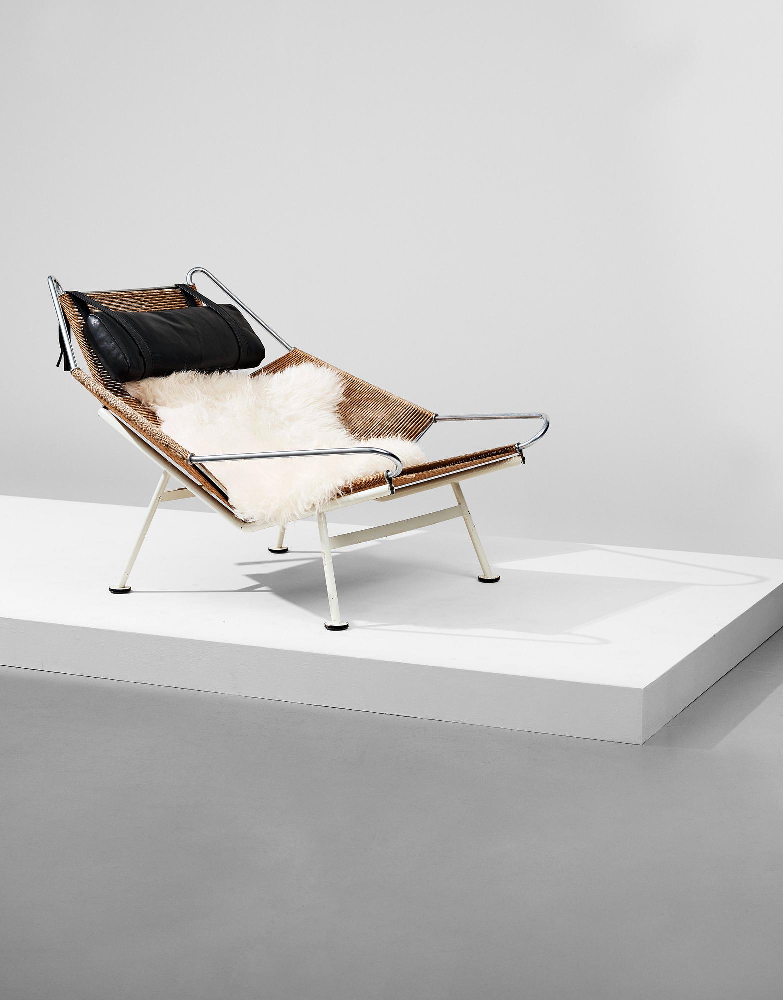 HANS J WEGNER, fåtölj, "Flag Halyard/Snørestolen" modell "GE 225" för Getama, Danmark.