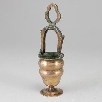 A bronze Holy Water bowl, probably Nuremberg 17th century.
