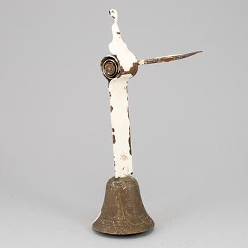 A bronze and iron door bell, 19th century.