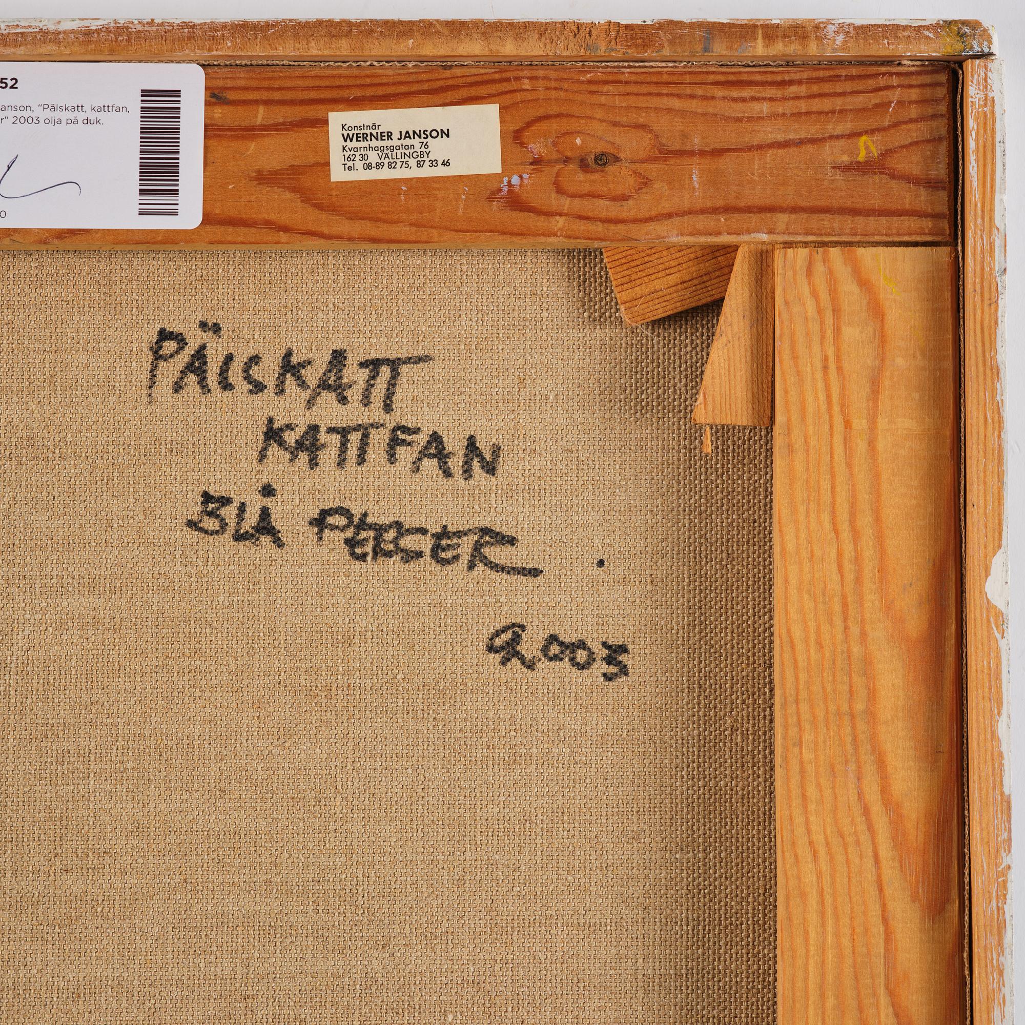 Werner Janson, "Pälskatt, kattfan, blå perser".