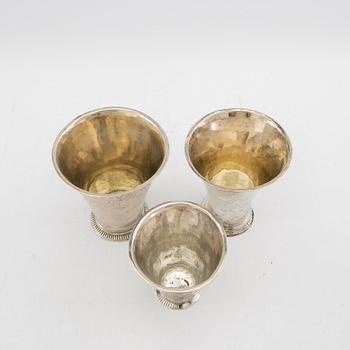 Goblets 3 pcs silver Sweden 18th century.