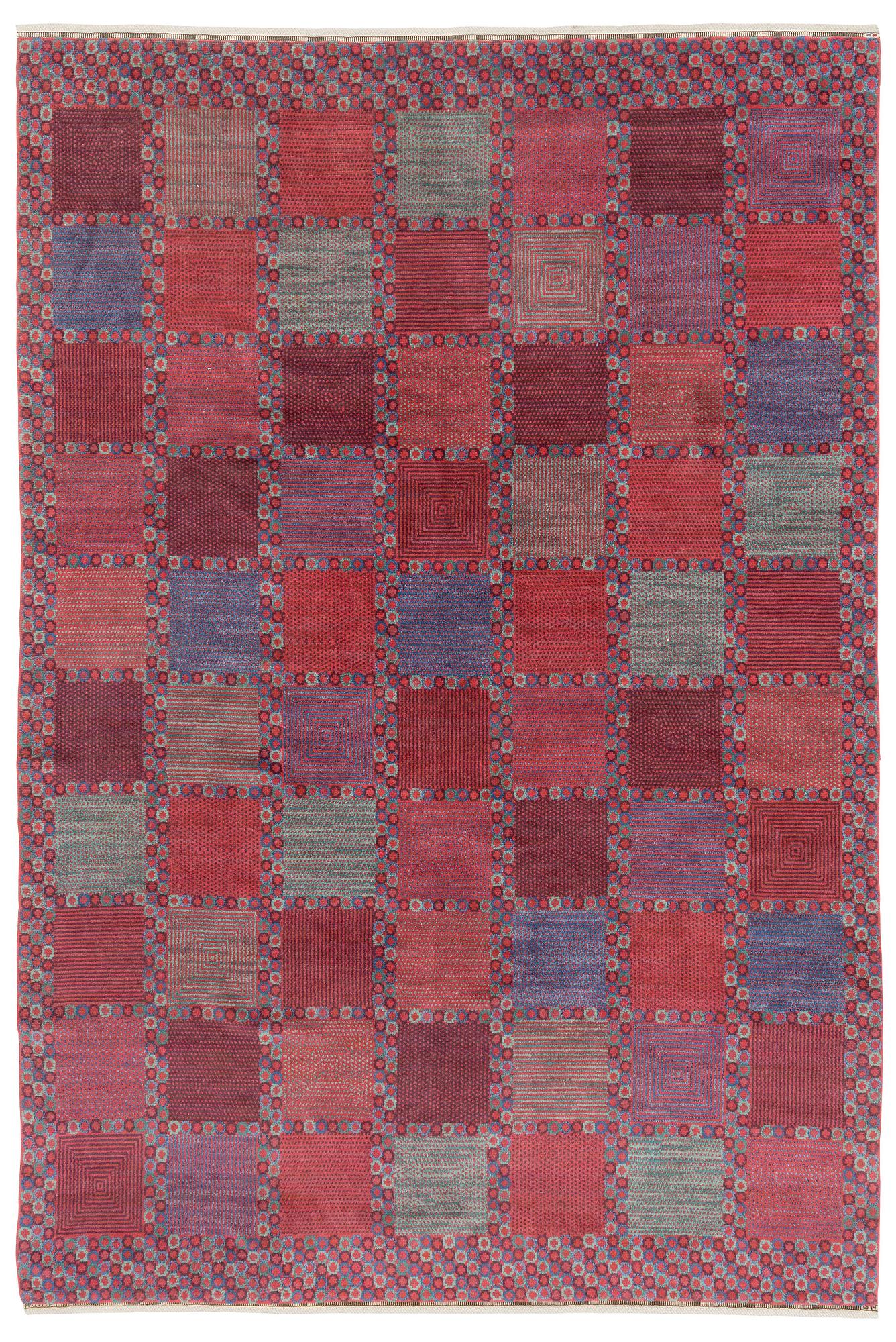 Barbro Nilsson, matta, "Rödingen", flossa, ca 365 x 244 cm, signerad AB MMF BN.