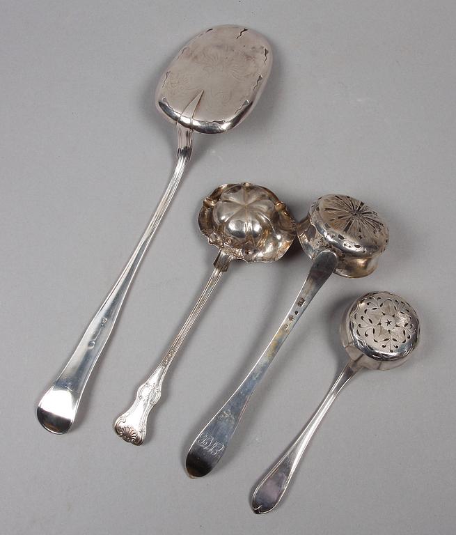 PARTI BESTICK, 4 delar, silver. 1800-tal.