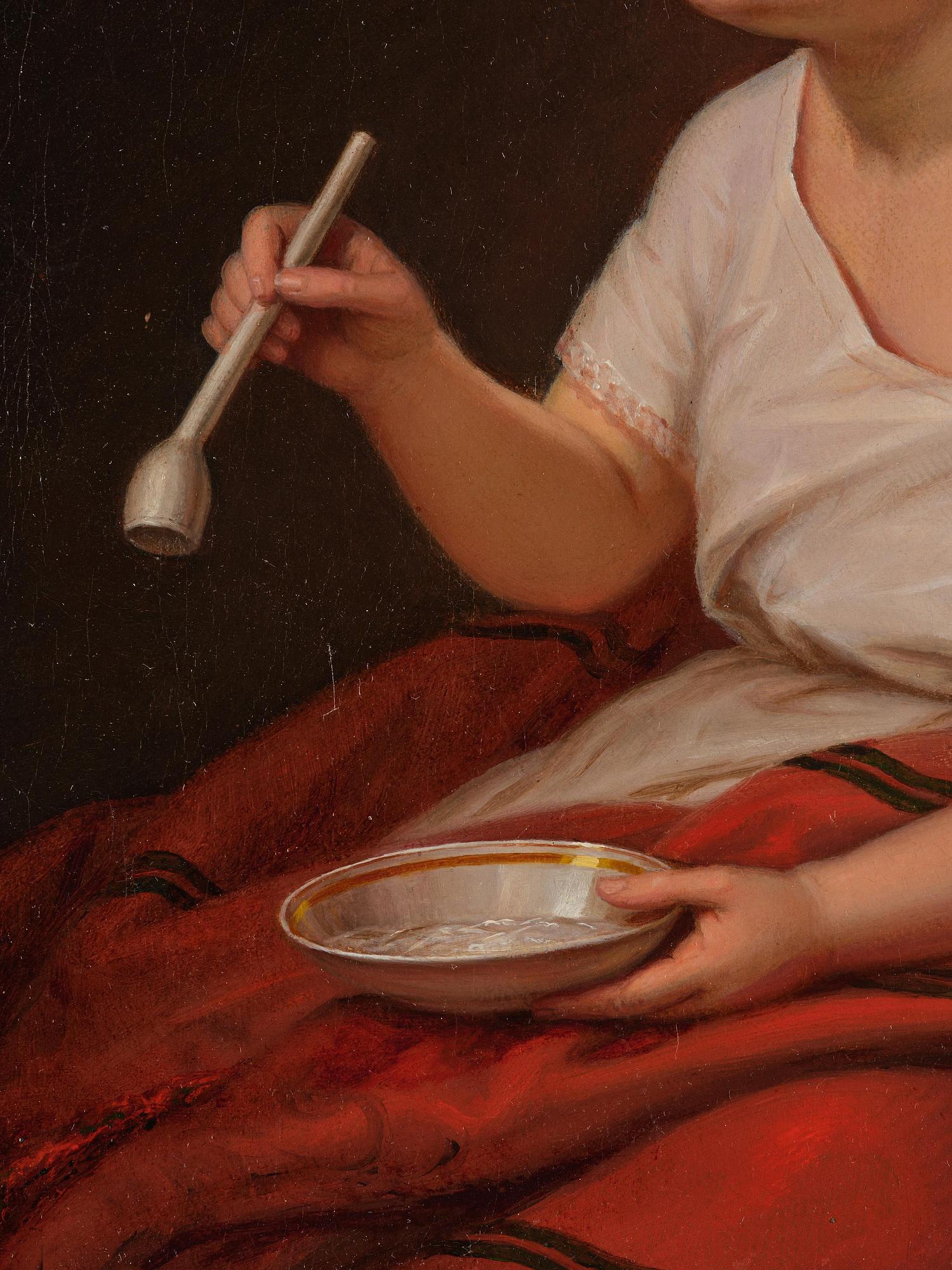 Erik Wahlbergson, Girl blowing soap bubbles.
