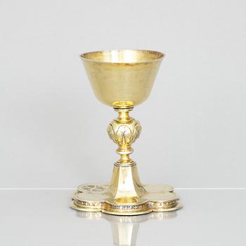 A 17th/18th century, possibly German, silver-gilt cup, unmarked.