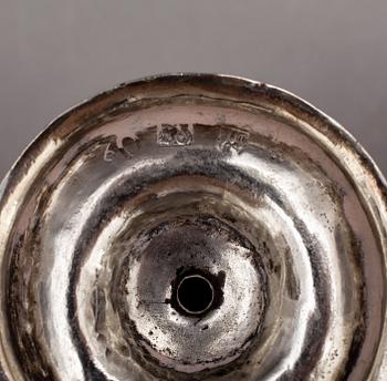 SUPKALKAR, 3 st, silver, bla Peter Falk, Skara, (1766-1800). Totalvikt 128 g.