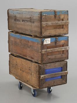 LÅDOR FÖR SPRIT, 3 st, Ab Vin & Spritcentralen, 1900-talets första hälft.
