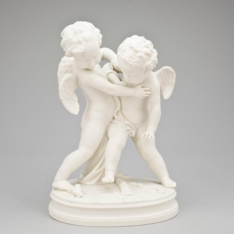 FIGURIN, parian, Gustavsberg, daterad 1909.