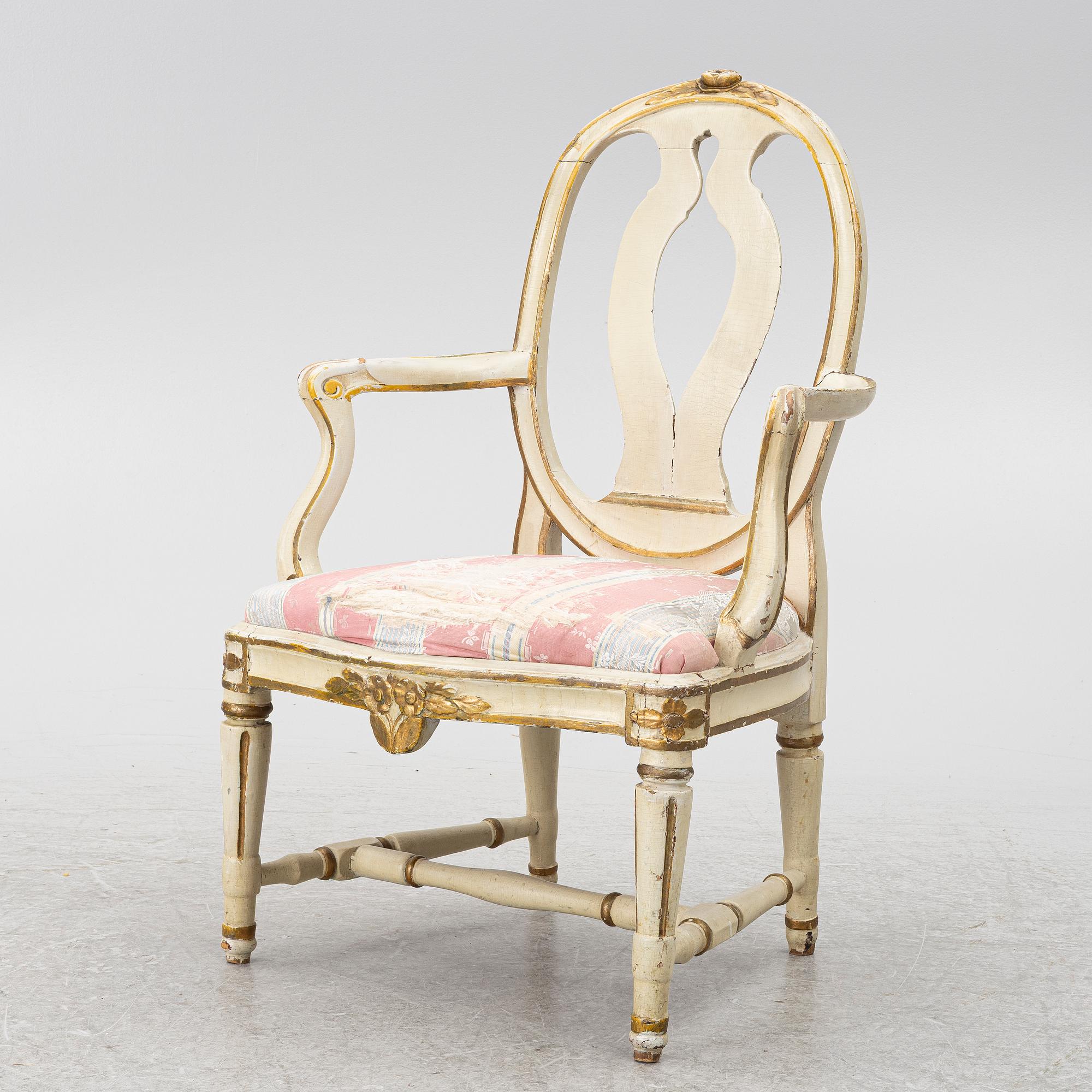Karmstol, Stockholmsarbete, sent 1700-tal, Gustaviansk.