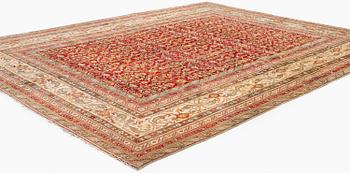 An antique Agra carpet, North India, c. 470 x 370 cm.