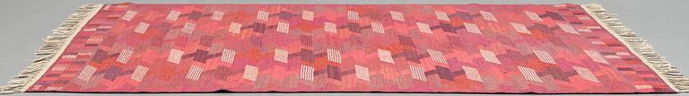 Barbro Nilsson, A CARPET, "Rödarp", flat weave, ca 247 x 190,5 cm, signed AB MMF BN.