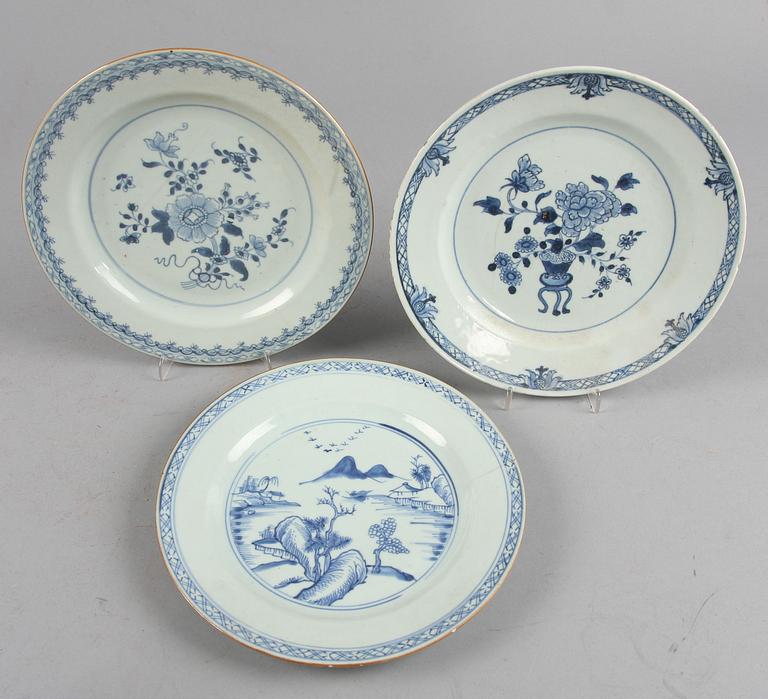 TALLRIKAR, 6 st, porslin, Kina, 1700-tal.