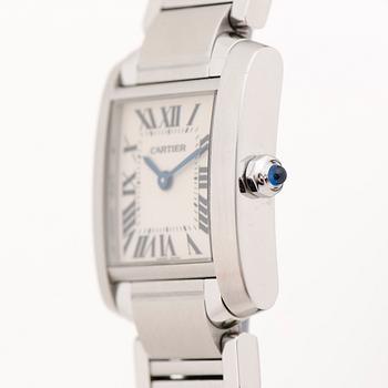 CARTIER, Tank Francaise, rannekello, 20 x 25 mm.