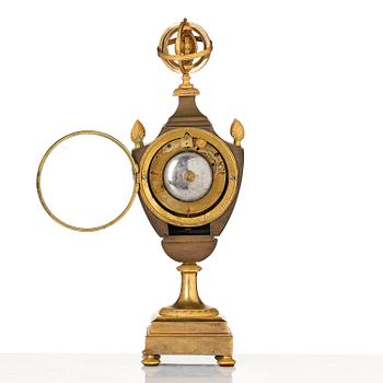 A French Empire ormolu and patinated bronze mantel clock, early 19th century,.