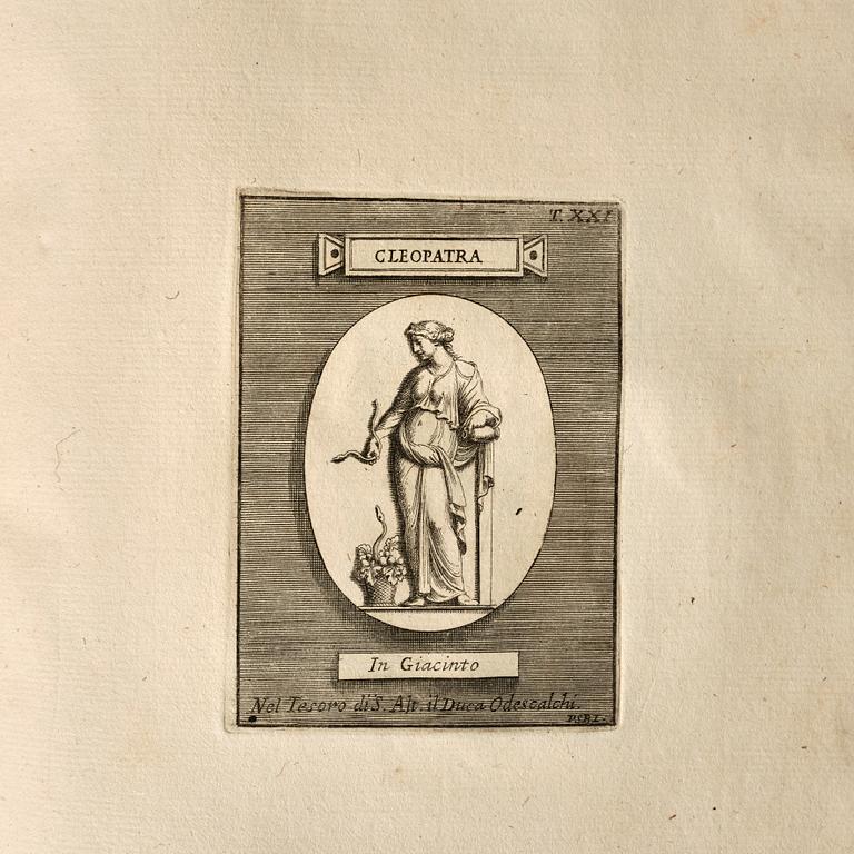 Drottning Kristinas samling av antika kameer och graverade ädelstenar, 1751-52.