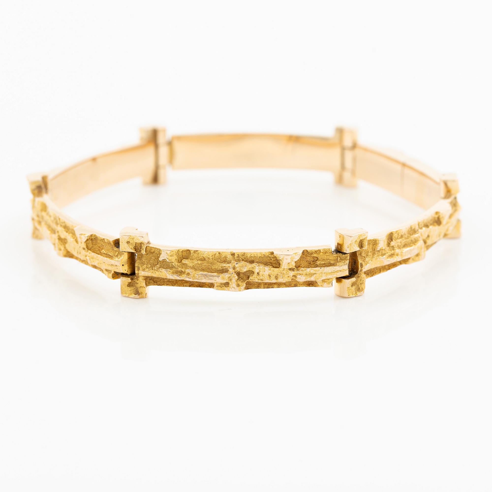 Björn Weckström, Bracelet, "Tundra", 14K gold, Lapponia 1967.