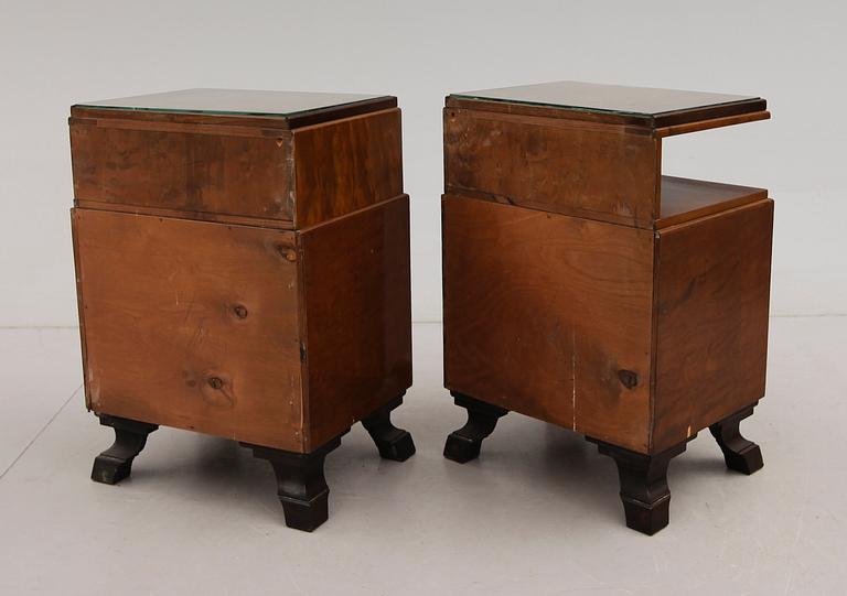 SÄNGBORD, 1 par, art déco, 1900-talets första hälft.