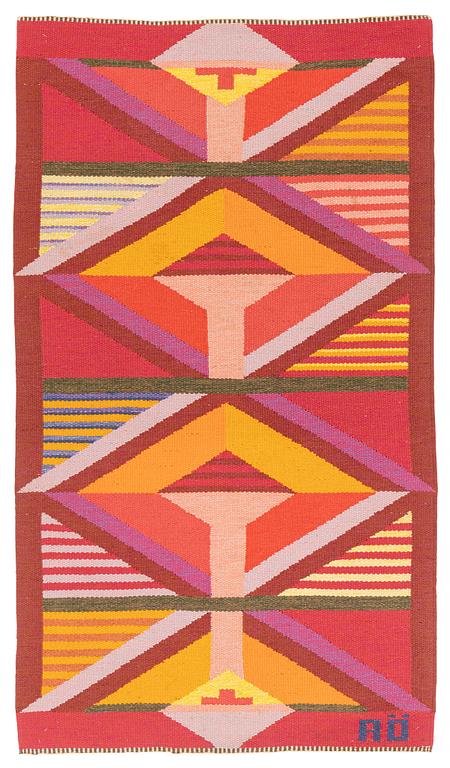 Agda Österberg, a carpet, flat weave, ca 201 x 116 cm, signed AÖ.