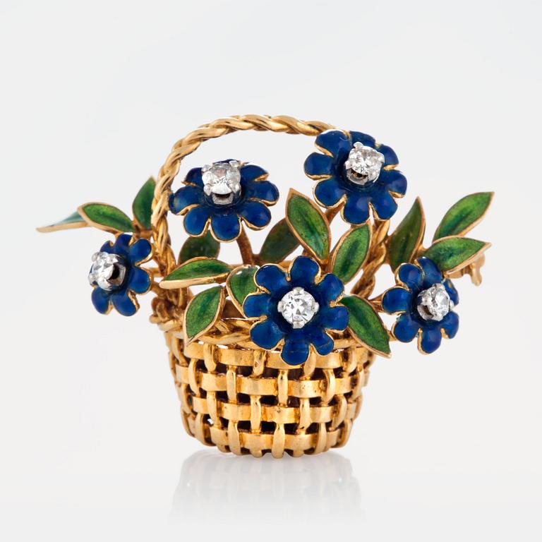 A WA Bolin basket brooch designed by Barbro Littmarck.