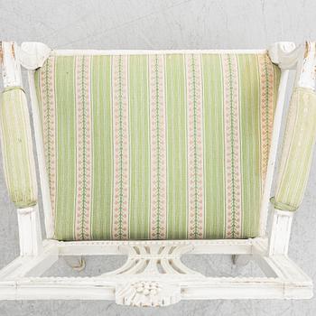 Armchairs, a pair, Gustavian, Lindome, 19th century.
