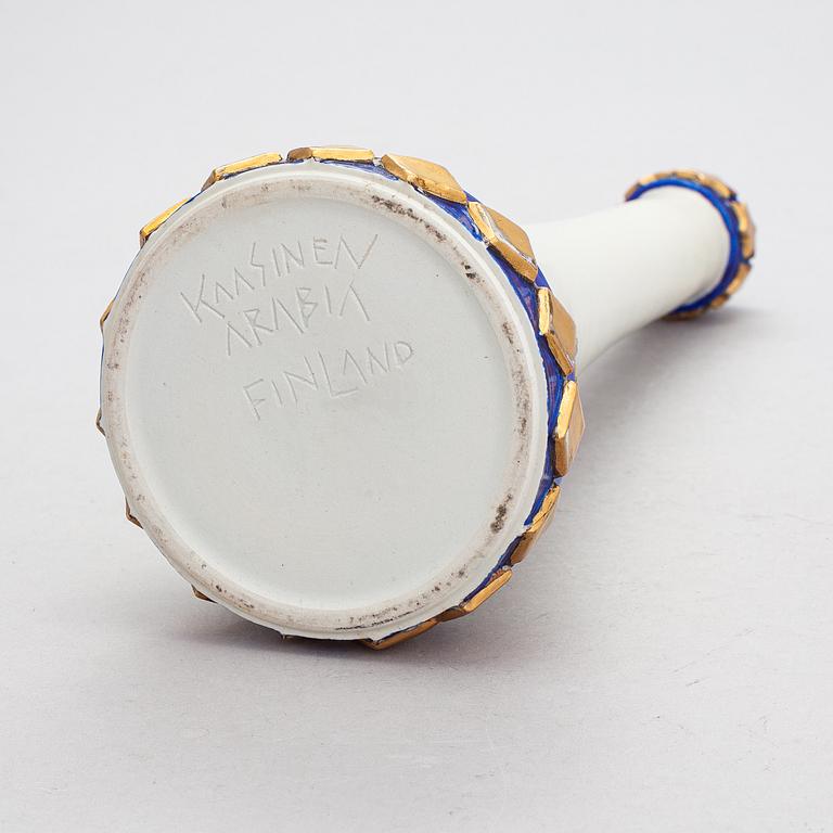 Taisto Kaasinen, a ceramic vase with Masonic symbols, signed Kaasinen Arabia Finland.