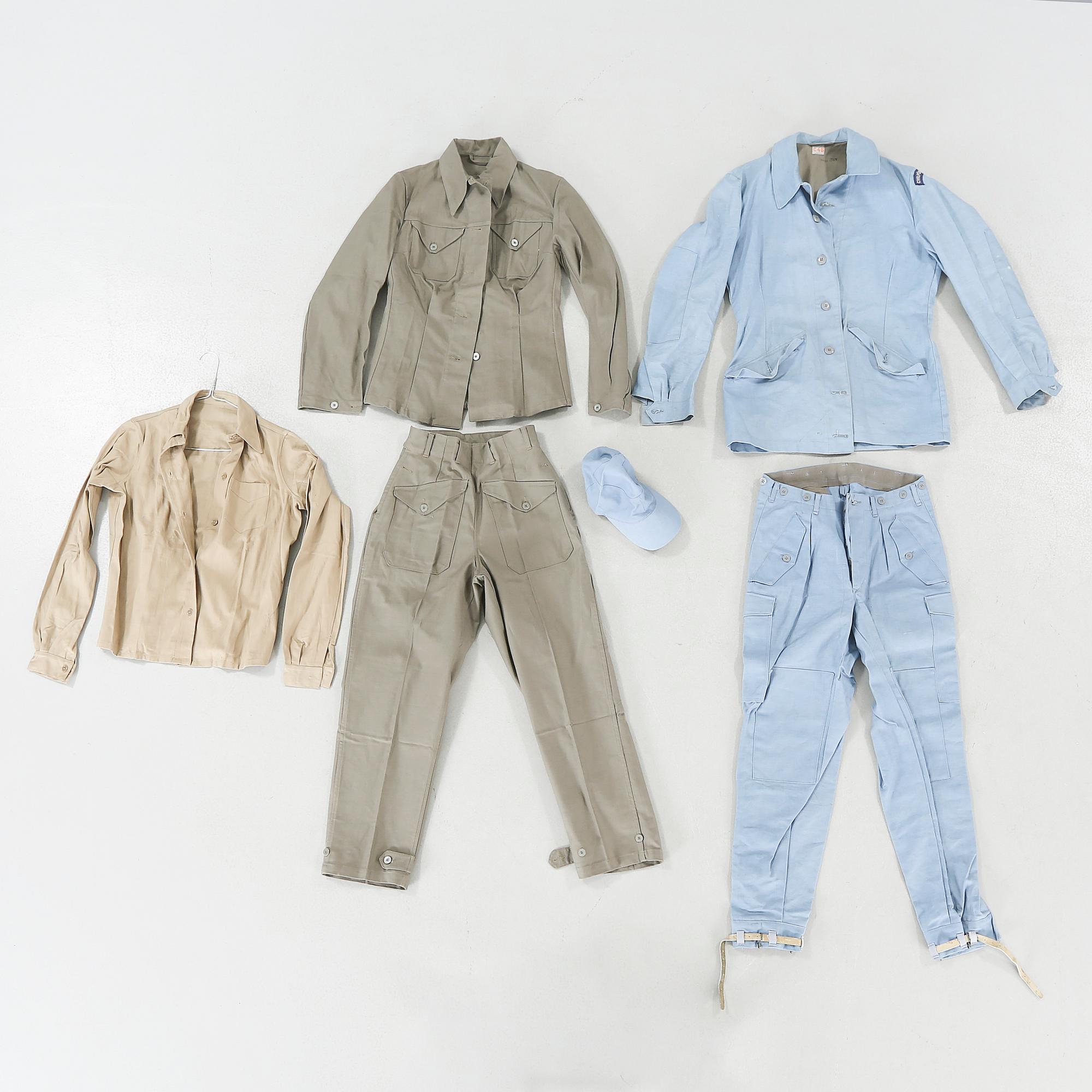 A civilian uniform and a working uniform for women.