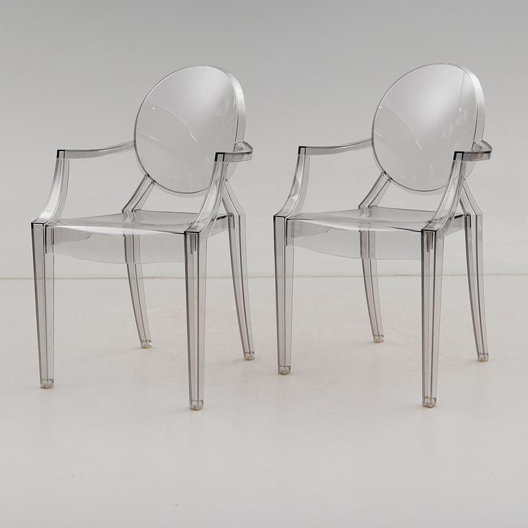 KARMSTOLAR, 1 par, "Louis Ghost", Philippe Starck för Kartell, 1900-/2000-tal.
