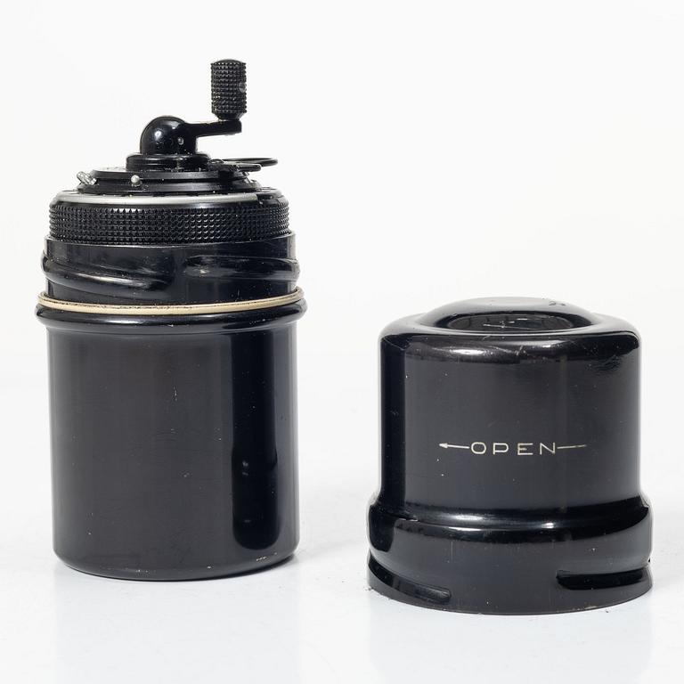 Calculating machine, “Curta, Type I”, developed by Curt Herzstark, Contina AG Mauren, Liechtenstein, designed in 1947.