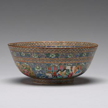 SKÅL, porslin. Kanton, Qingdynastin, 1800-tal.