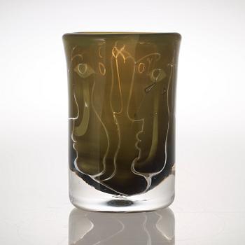An Ingeborg Lundin ariel glass vase, Orrefors 1982.