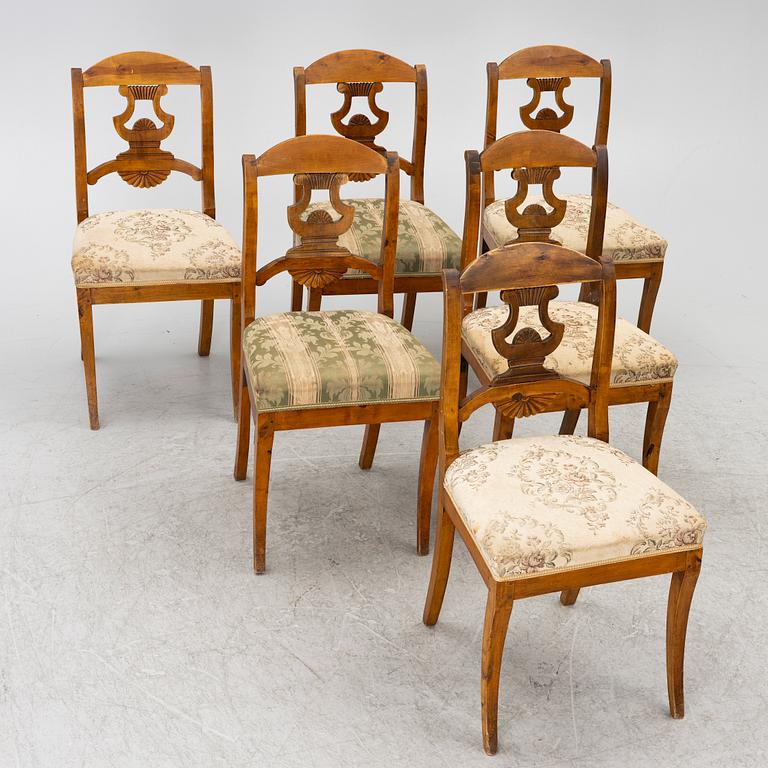 Stolar, 6 st, Karl Johan, 1800-talets mitt.