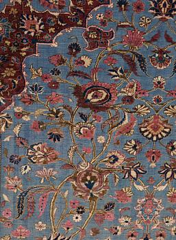 SEMI-ANTIQUE SILK KASHAN SOUF (in relief). 195 x 133,5 cm.