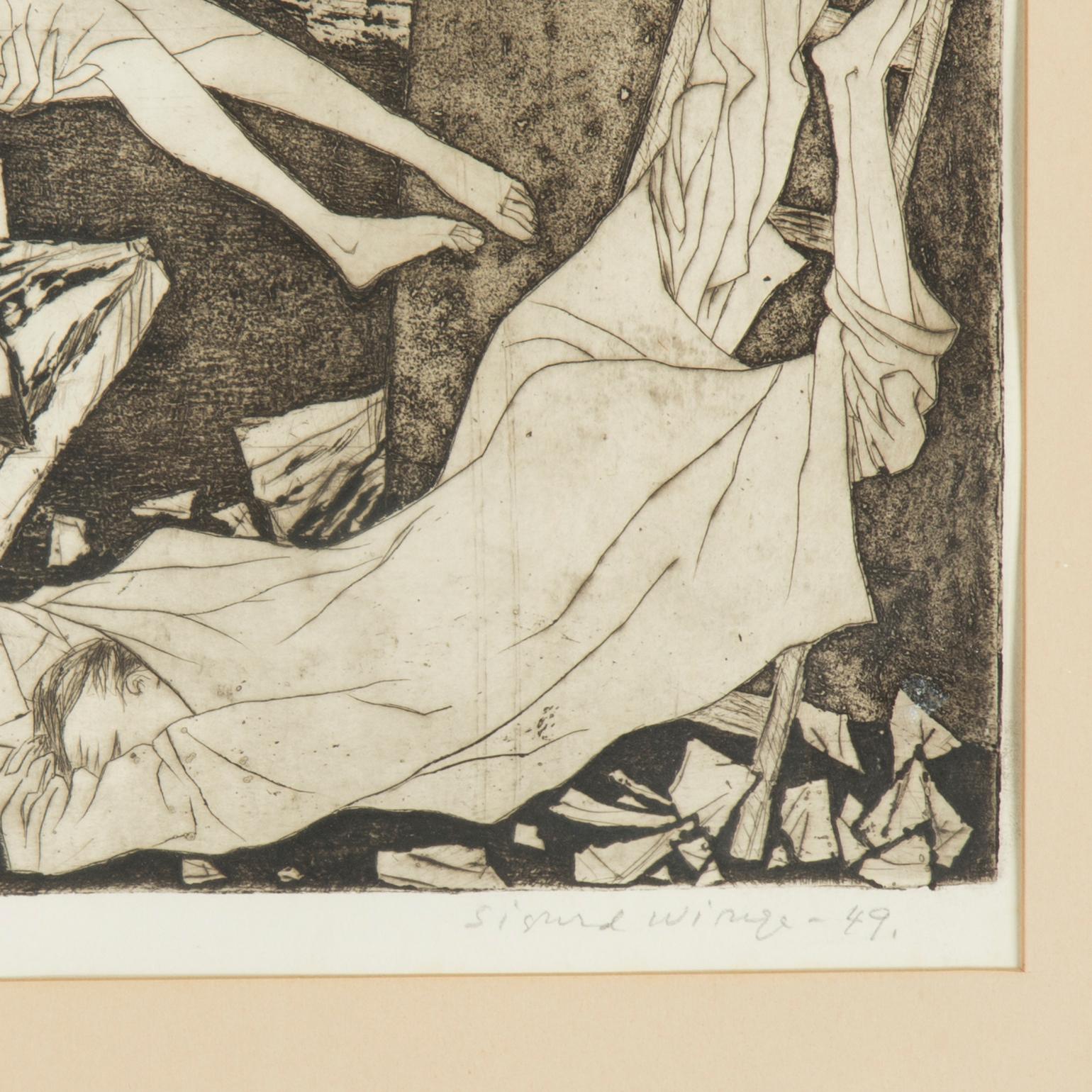 A SIGURD WINGE etching signed and dated -49.