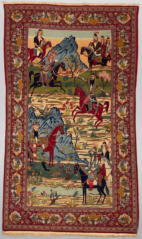 A RUG, semi-antique Kashan, ca 235 x 141 cm.