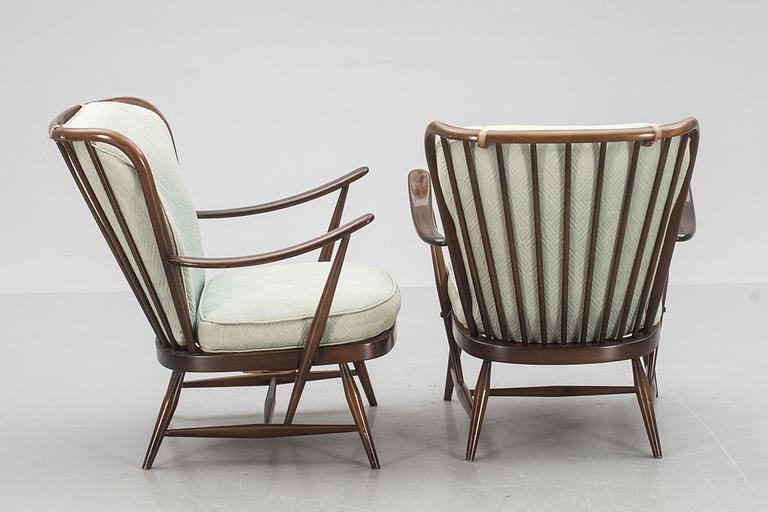 KARMSTOLAR, ett par, Lucian Ercolani, Ercol, 1900-talets andra hälft.