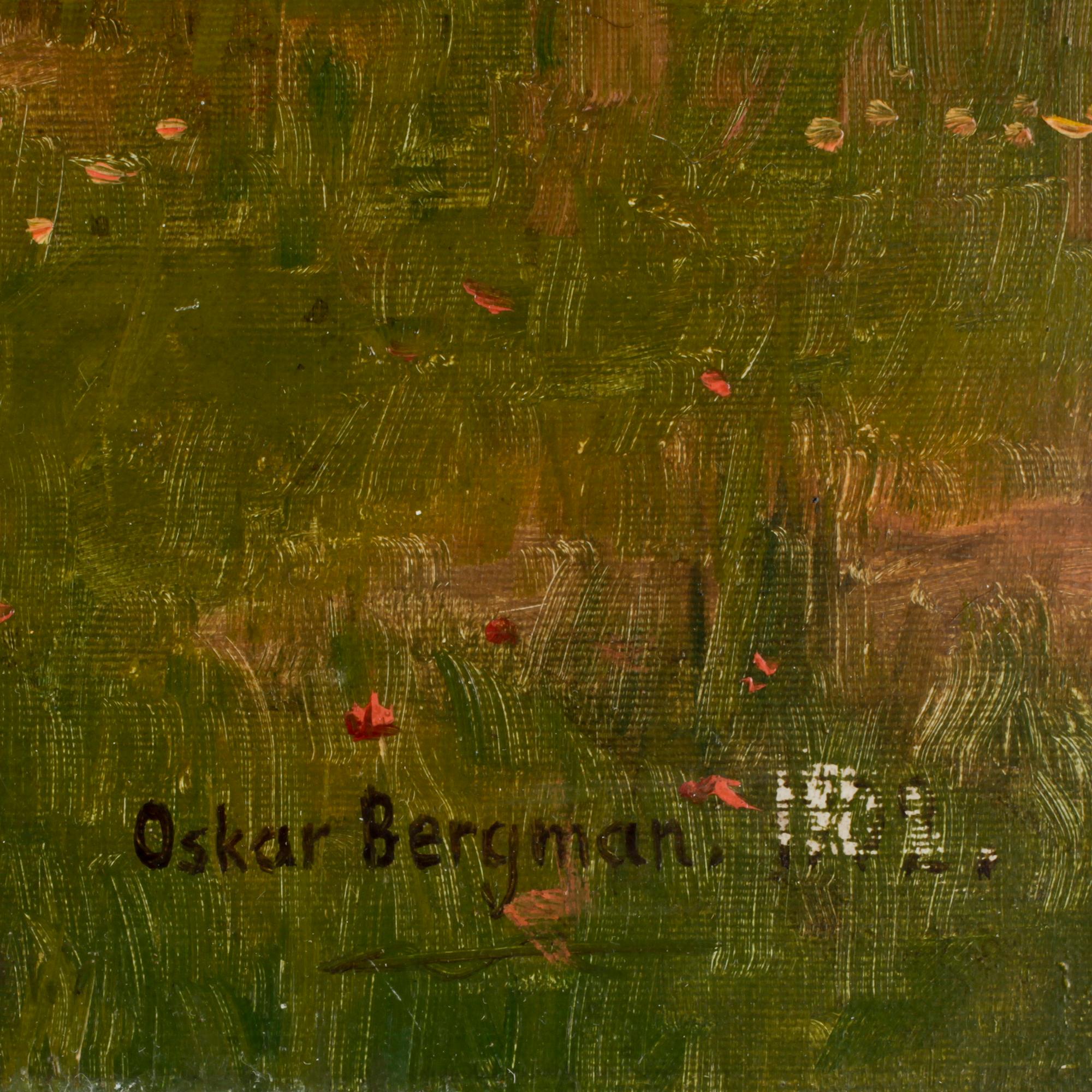 OSKAR BERGMAN, olja på duk, sign, dat a tergo 1902.