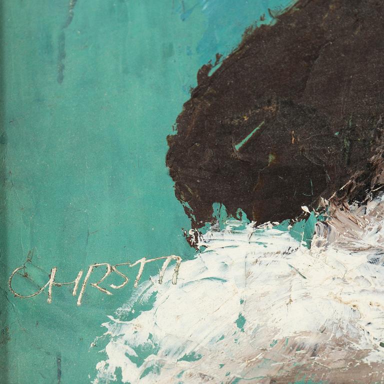 Christer Strömholm, olja på pannå, signerad.