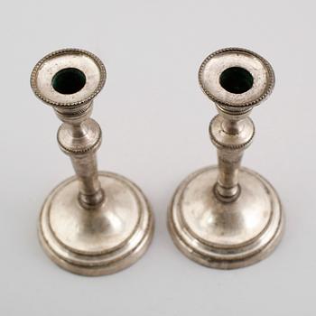 LJUSSTAKAR, 1 par, argent haché, 1800-talets första hälft.