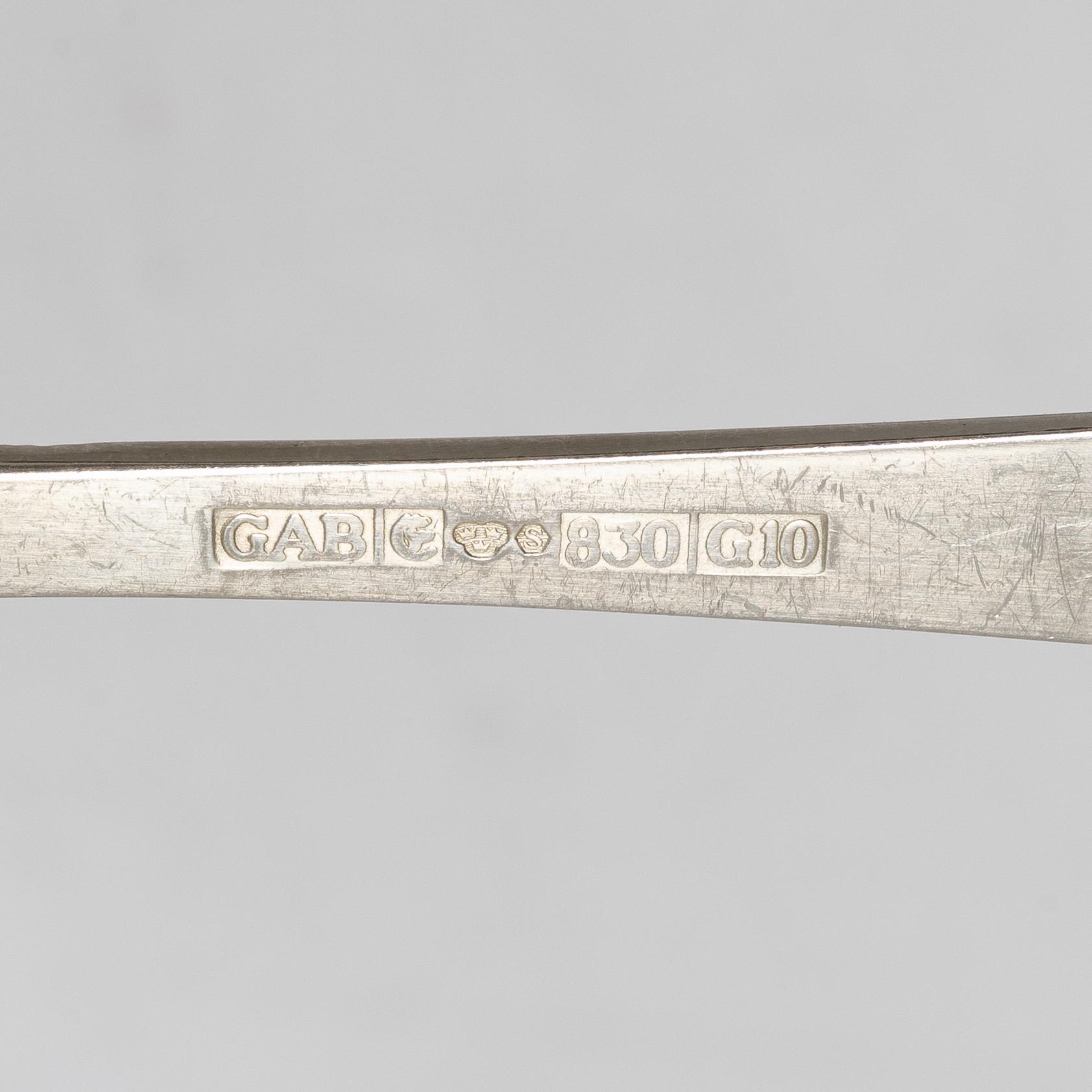 Jacob Ängman, A Swedish silver cutlery set, "Rosenholm", GAB, Stockholm and Eskilstuna, including year mark 1981 (56 pieces).