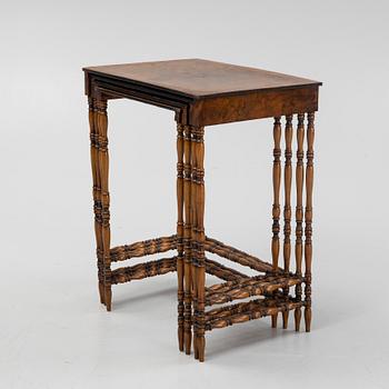 A 4-piece nesting table, first half of the 20th century.