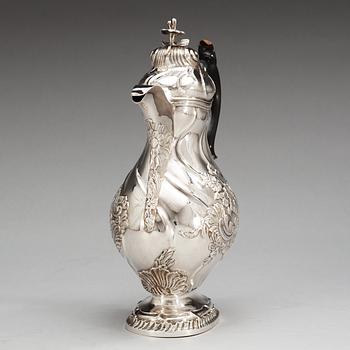 A Swedish 18th century silver coffee-pot, makers mark of Mathias Grahl, Gothenburg 1764.