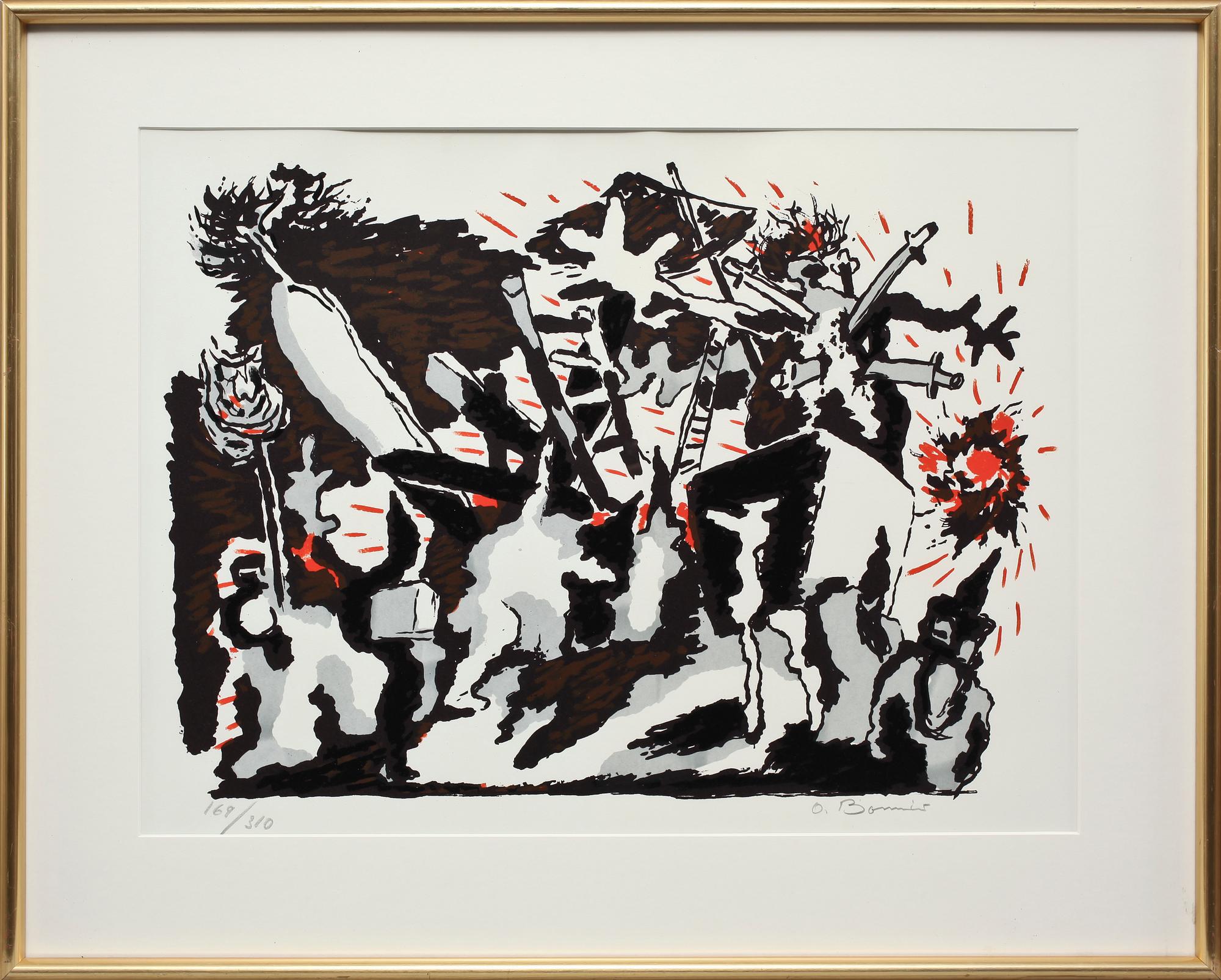 OLLE BONNIÉR, litografi, sign o numr 168/310.