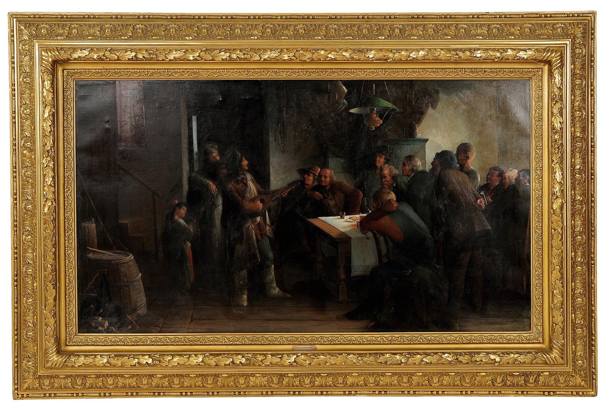 OKÄND KONSTNÄR, olja på duk, sign H Larsen Düsseldorf 1883.