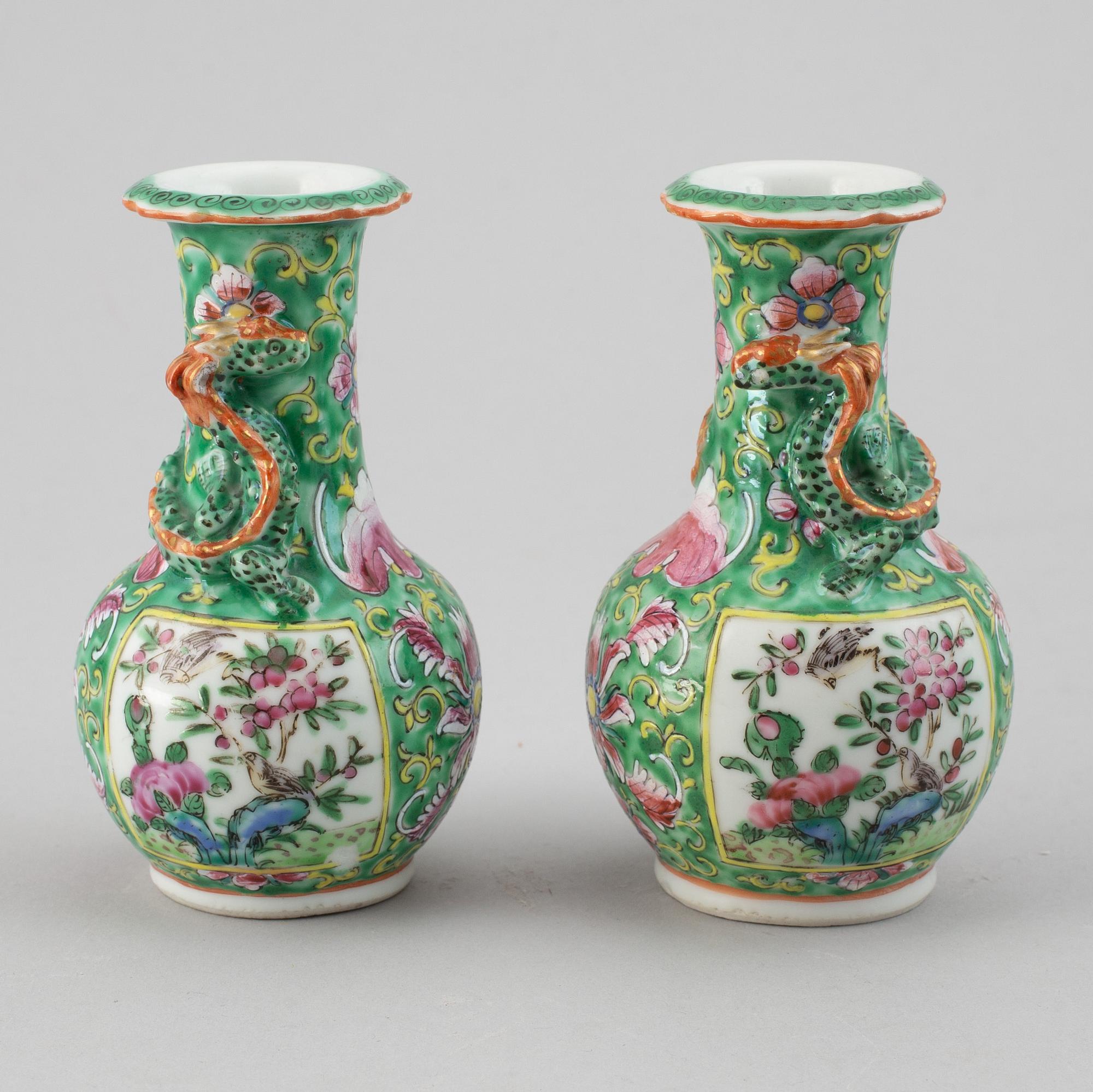 PORSLINSFÖREMÅL, 6 delar, porslin. Qingdynastin, 1700-1800-tal samt Kina, 1900-tal.