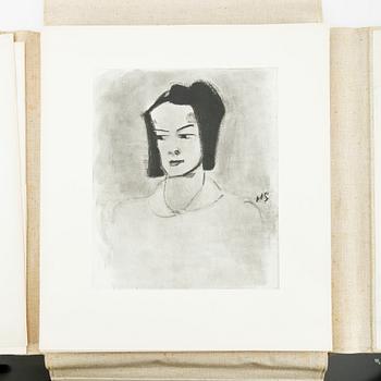 HELENE SCHJERFBECK, mapp med reproduktioner, 48 st, 1945.